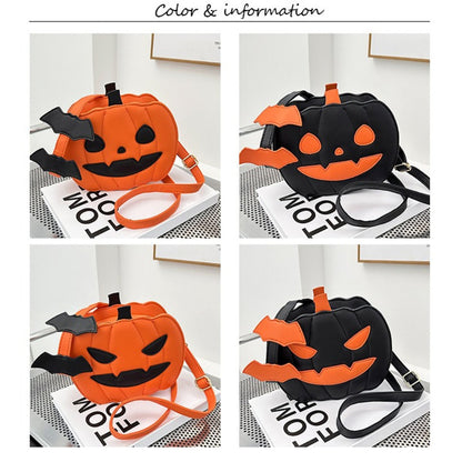 Bolso bandolera de calabaza de Halloween para mujer, novedoso bolso de calabaza, bolso de hombro de diablo de Halloween, divertido bolso bandolera