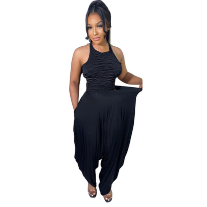 Sleeveless Loose Women's Wear Wide Leg Pants Two-piece Suit