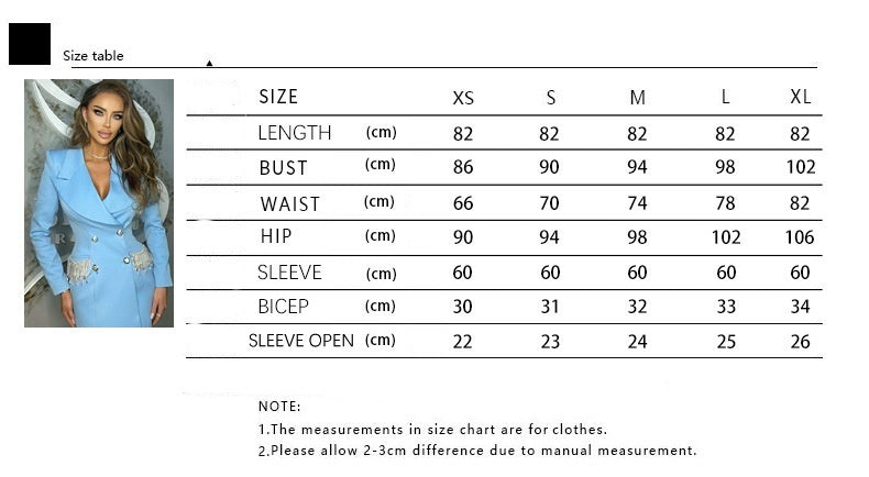 Traje de temperamento para viajeros a la moda europea y americana, Color sólido, manga larga