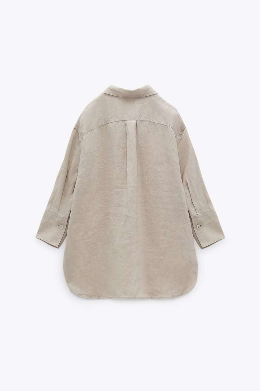 Western Style Loose Linen Shirt With Long Sleeves