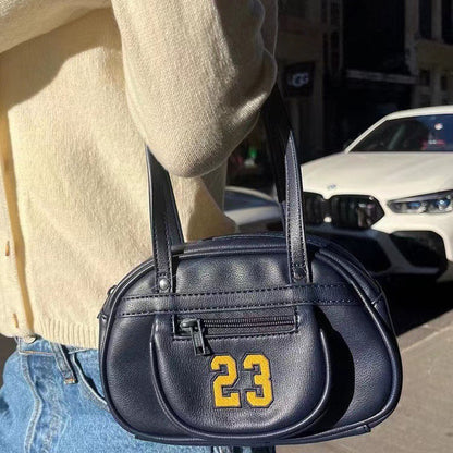 Retro Navy Blue Bowling Handbag