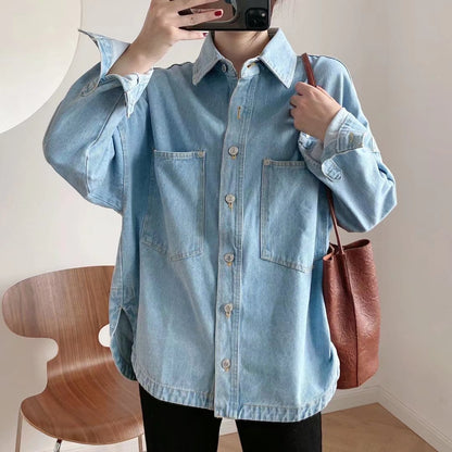 Women's Urban Casual Washed Denim Jacket