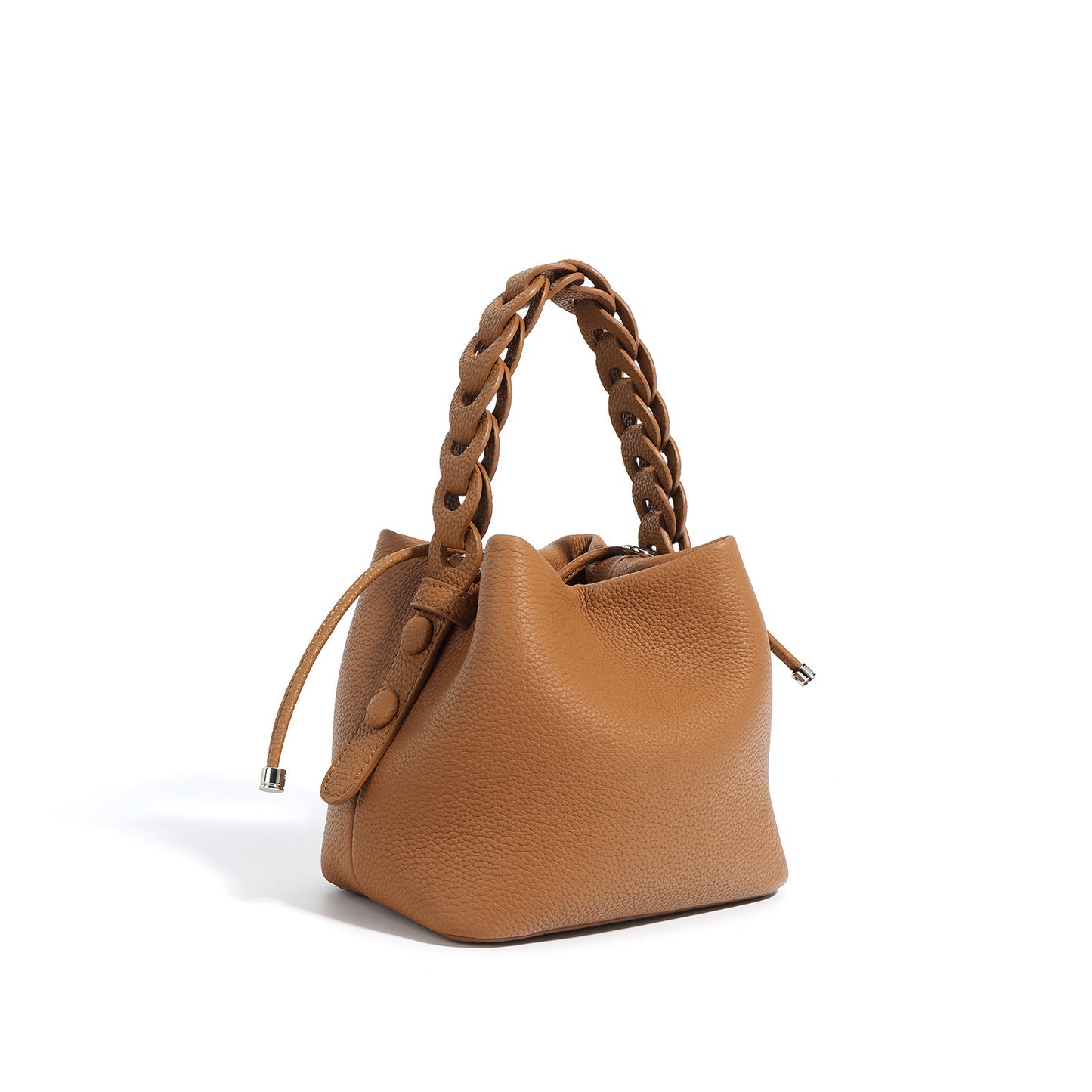 New Top Layer Cowhide Bucket Bag Spring Genuine Leather All-matching