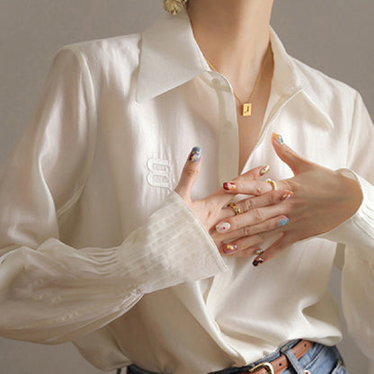 A Niche Chic Chiffon White Shirt For Women