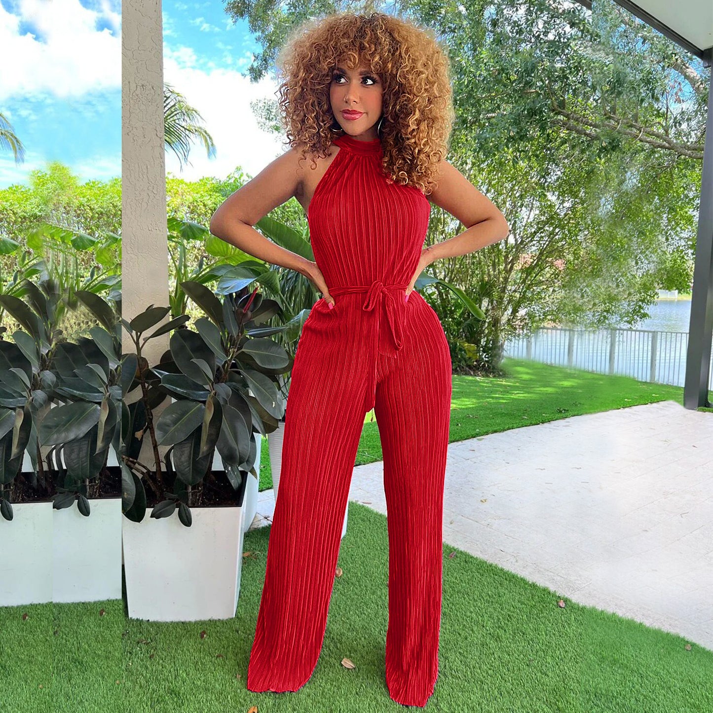 Fashion Women's Pleated Jumpsuit