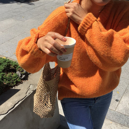 Retro Hedging Thickened Autumn And Winter Loose Slim Knit Sweater