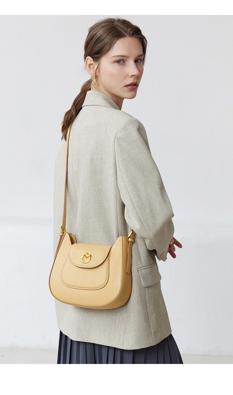 Saddle Bag Genuine Leather One-shoulder Crossbody