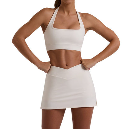 Soutien-gorge de sport, jupe courte à haute élasticité, costume de Fitness, de Golf, de beauté, de Yoga