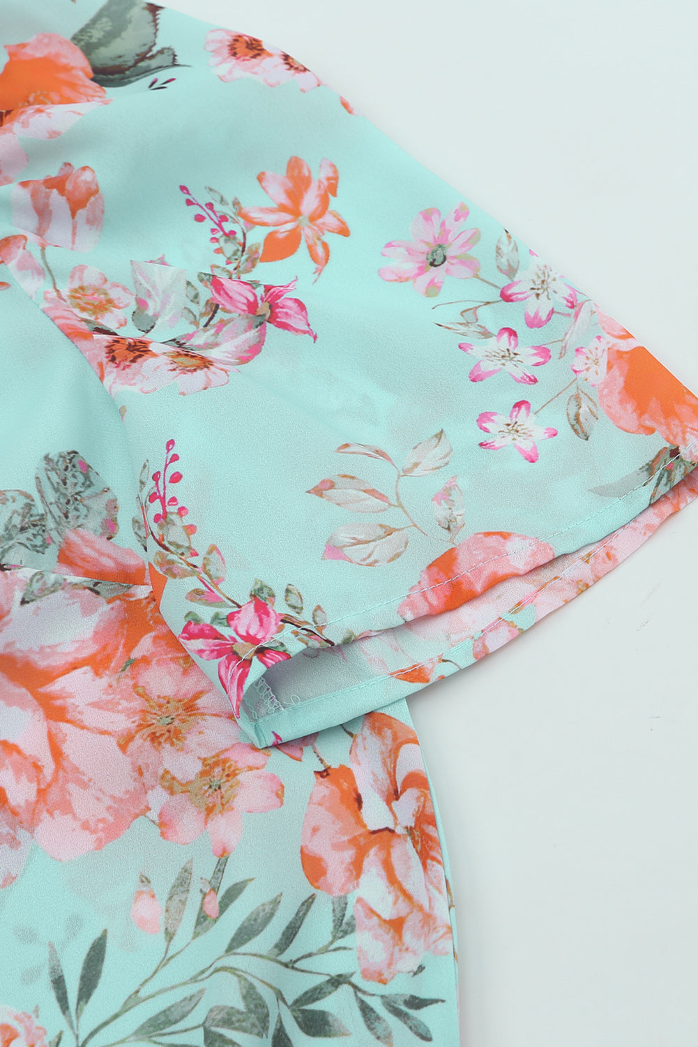 Summer Lover - Blouse florale à manches bouffantes et col rond