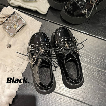 Punk Platform Shoes Dark Lolita Platform Leather Shoes