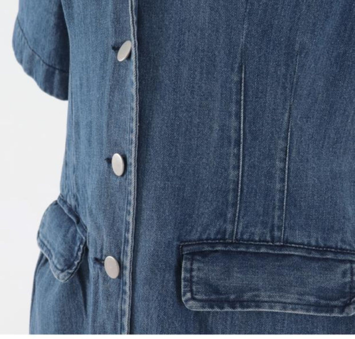 Robe en jean ample à Double poche pour femmes, petite robe à manches courtes