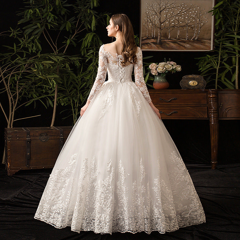 Primary Wedding Dress Long Sleeve French Style