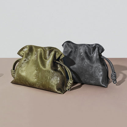 New Chinese Satin Cowhide Drawstring Lucky Bag