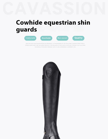 Cowhide Equestrian Chaps Boots Protective Gear