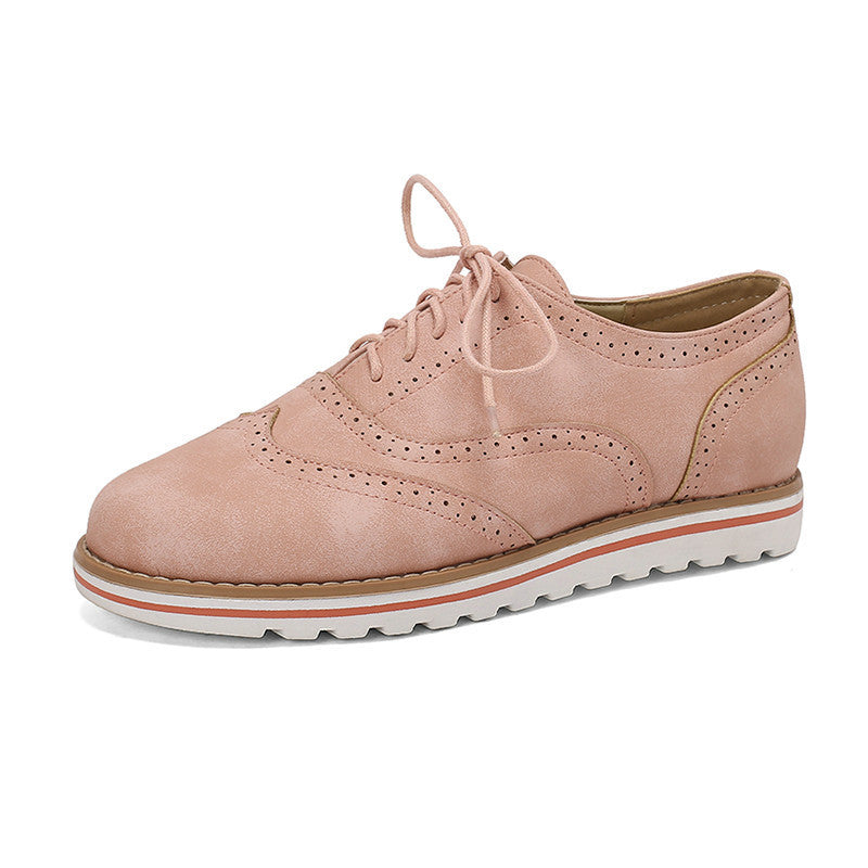 Zapatos de mujer Brogue Burnt primavera y otoño