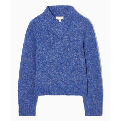 Pull tricoté en laine mélangée, mi-hauteur, col en v, pour femmes, automne et hiver