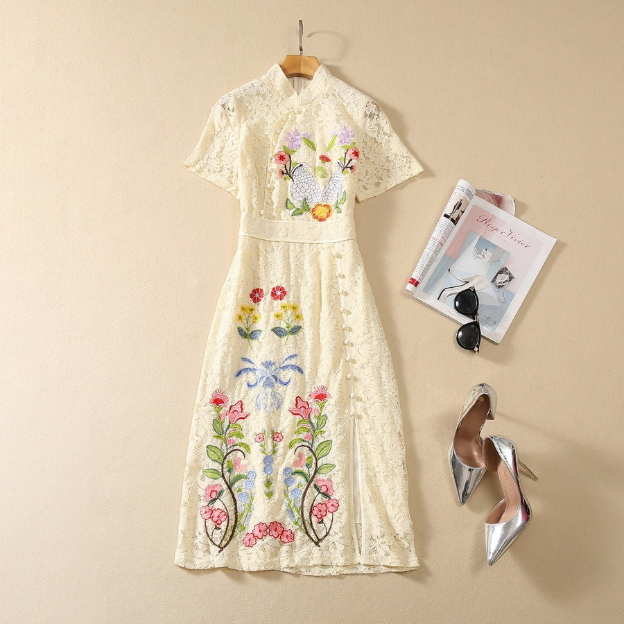 Fashion Embroidery Lace Dress Women