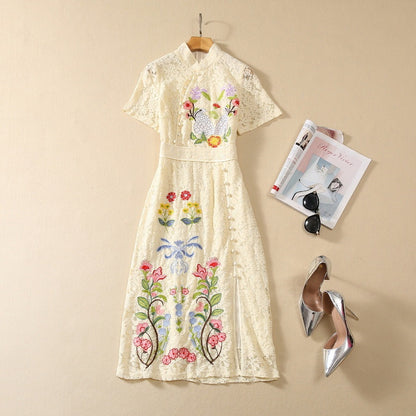 Fashion Embroidery Lace Dress Women