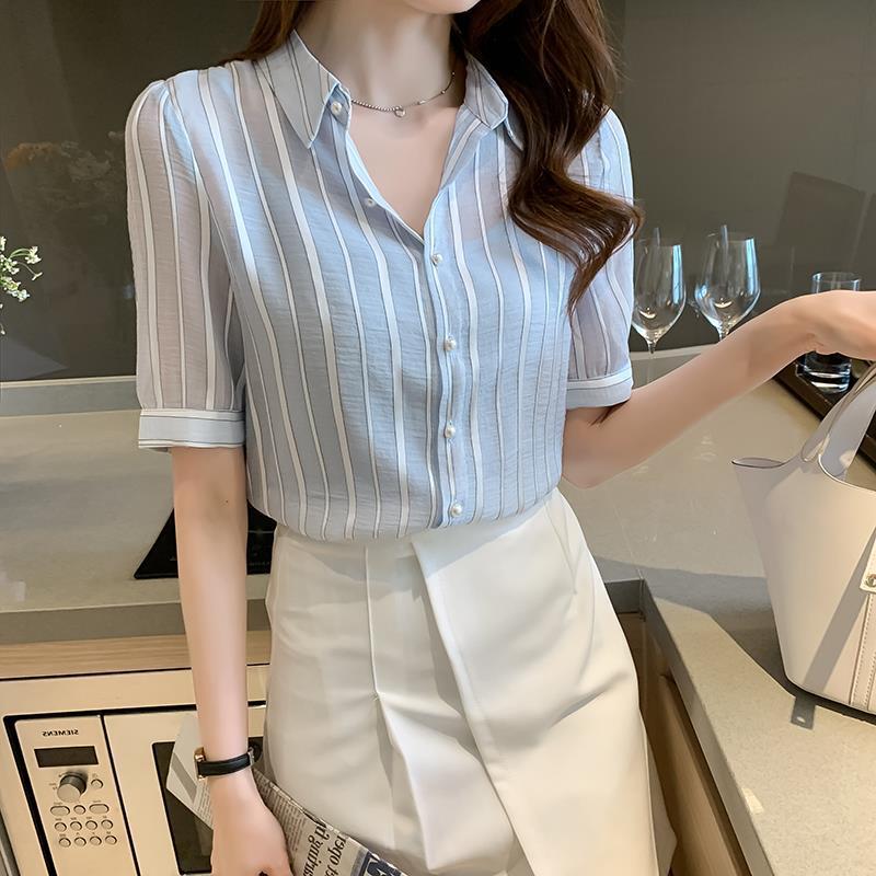 Women's Short Sleeve Chiffon Shirt