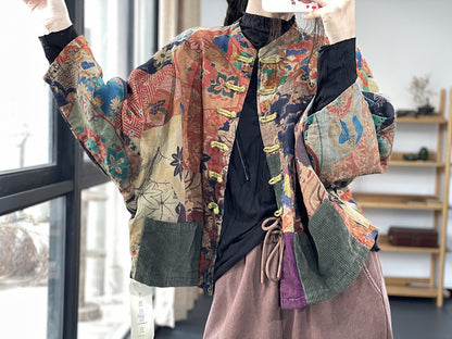 Autumn Ethnic Style Chinese Artistic Retro Printing Coat