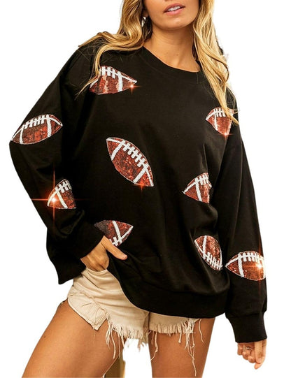 Pull de rugby ample et décontracté pour femme