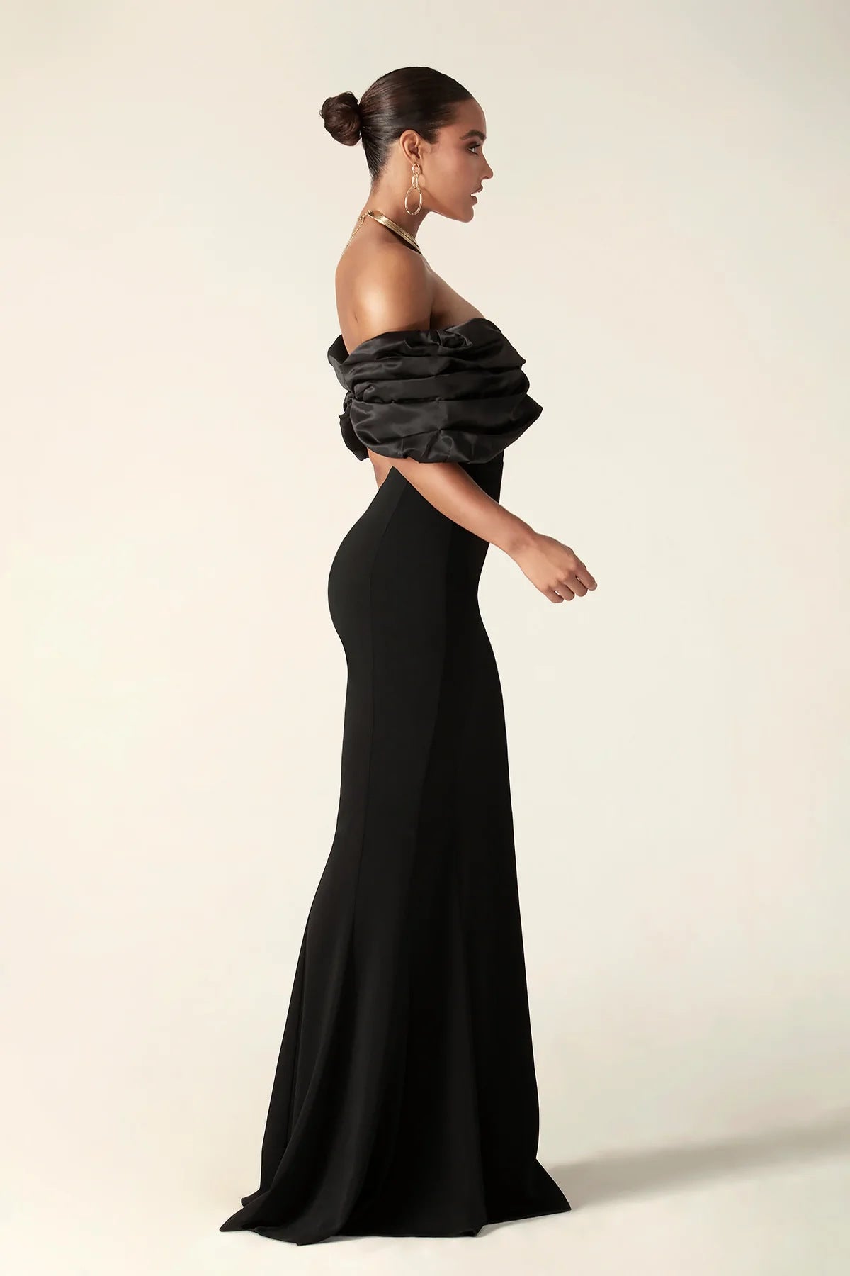 Women's Off-shoulder Split Ruffle Hip Dress