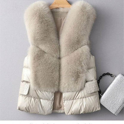 Wool-like Vest Waistcoat Short Down Jacket