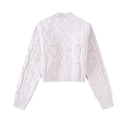 Manteau cardigan tricoté blanc pour femmes