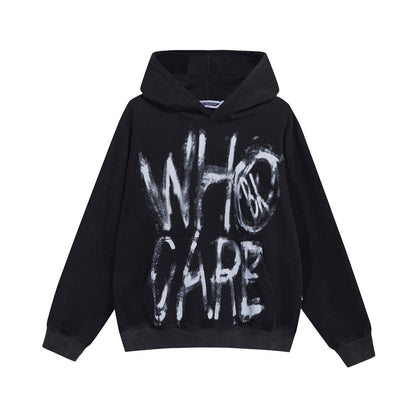 Tie-dyed Graffiti Top Loose All-match Long-sleeved Hooded Sweater