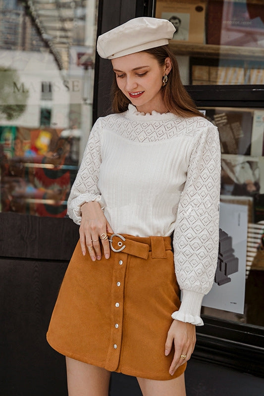 Casual Skirt Slim Camel