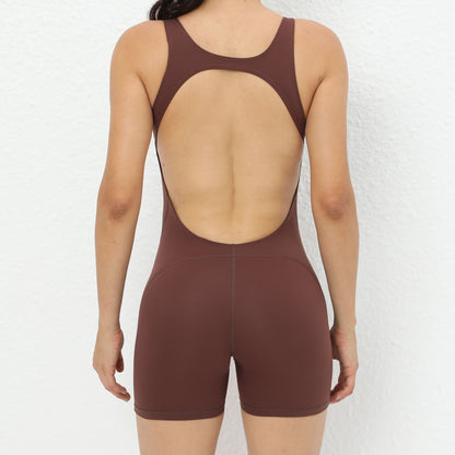 Quick-drying Nude Feel Dance Fitness One-piece Hip Lifting Jumpsuit