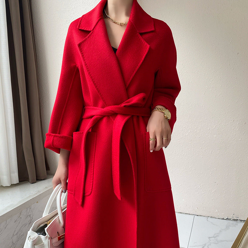 Women's Mid-length Autumn And Winter Loose Reversible Cashmere Coat