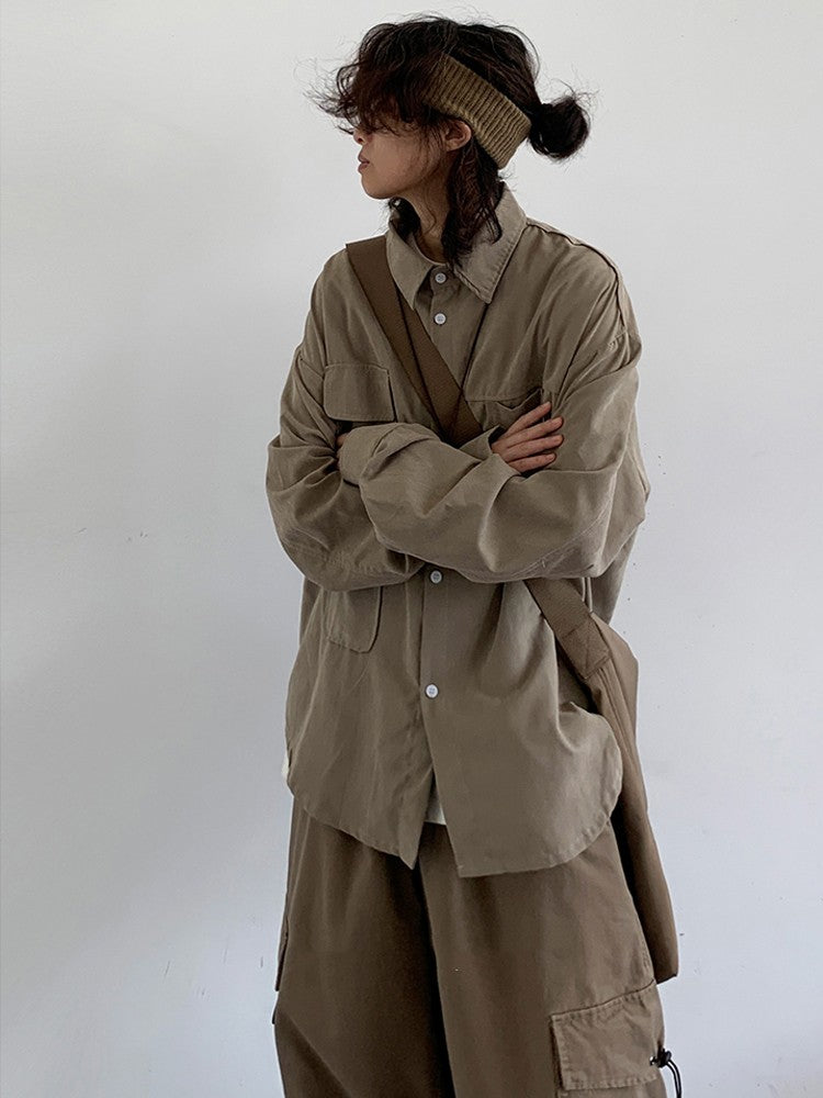 Japanese Vintage Loose Fitting Work Shirt