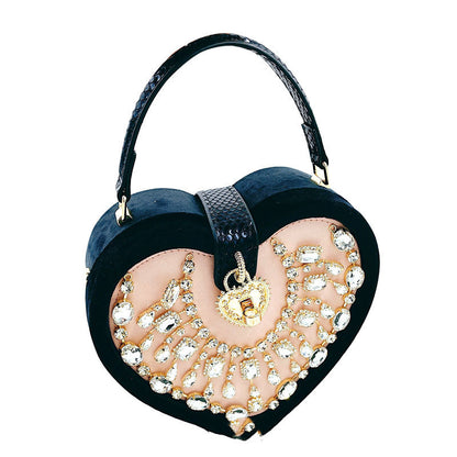 Love Women's Bag With Diamonds And Pearls Large Capacity And Sweet