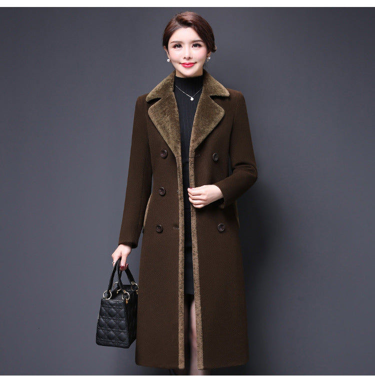 Middle-aged Women's Wool Coat Woolen Coat