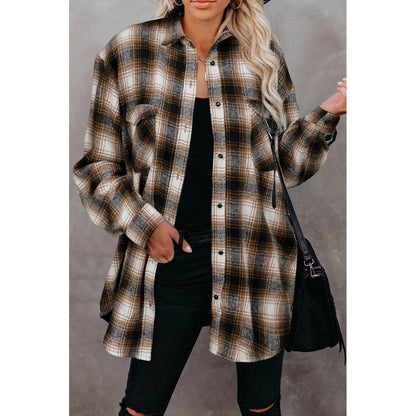 Mid-length Loose-collar Cardigan Shirt