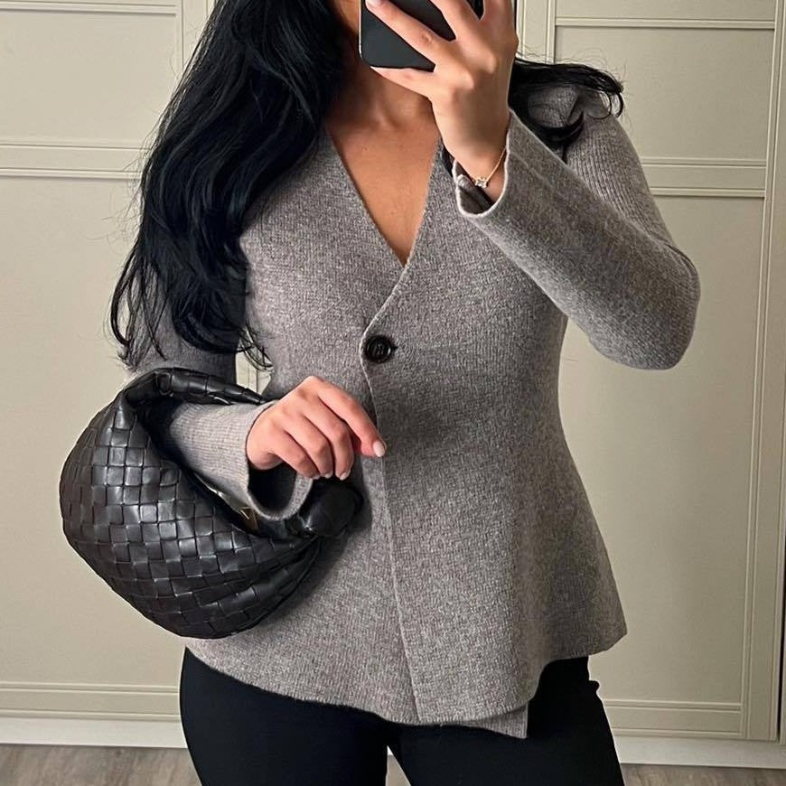 Loose All-match V-neck Knitted Women's Coat