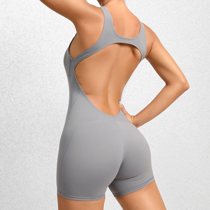 Quick-drying Nude Feel Dance Fitness One-piece Hip Lifting Jumpsuit