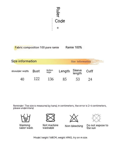 Ramio 100 piezas protector solar lavado a la piedra algodón lino hecho en casa ocio viaje Zen Cardigan camisa