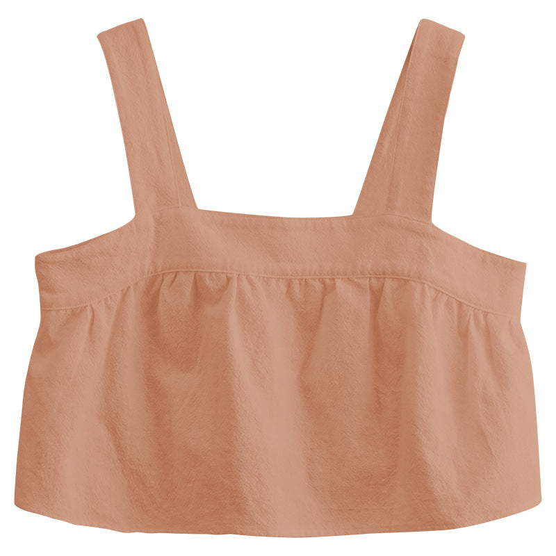 Camisole courte à col carré pour femmes, nouveau Design de Niche, été