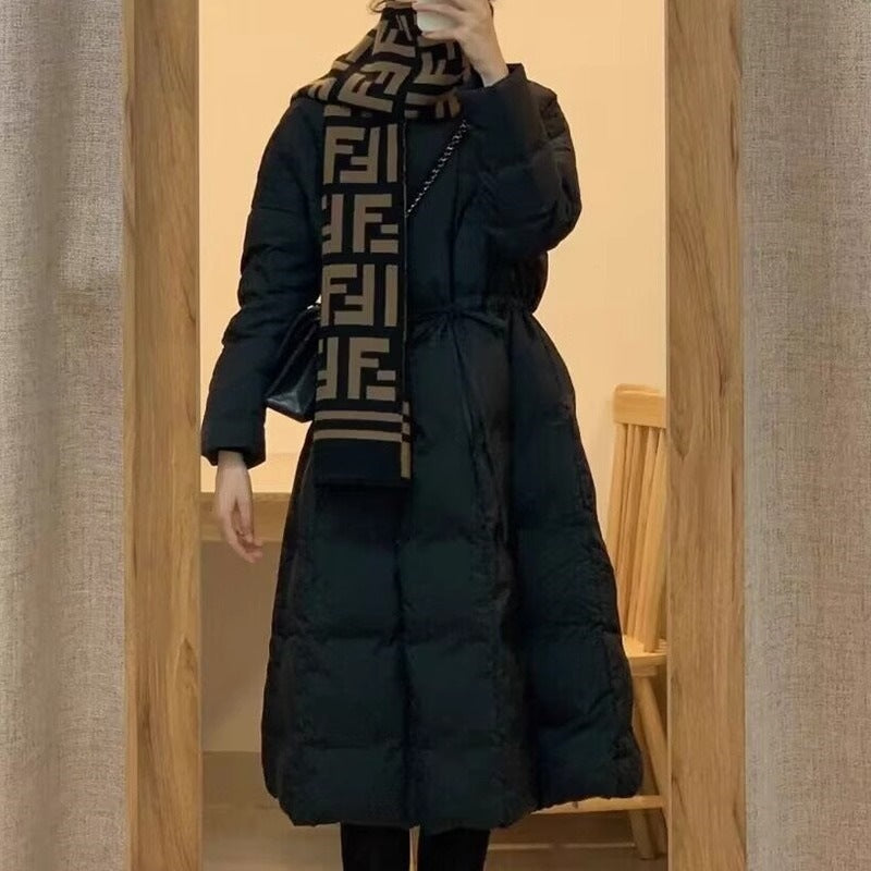 Korean Style Black Cotton-padded Coat Parka Cotton-padded Coat Thick