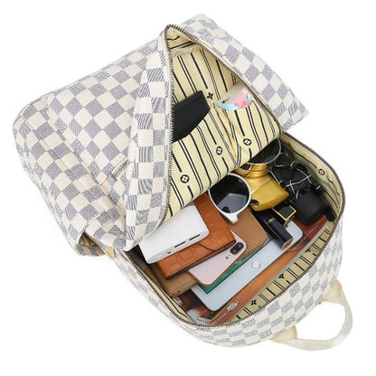 Women's Classic Checkered Vintage Backpack