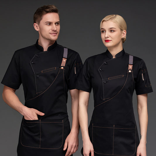 Large Size Chef's Clothing Breathable Short Sleeve In Summer