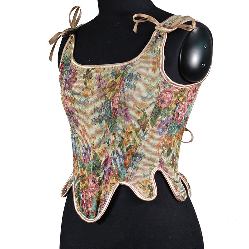 Women's French Peony Retro Vest European And American Style Corset