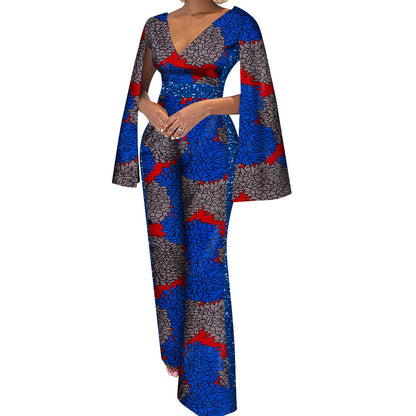 Women's Cotton Ethnic Batik Print Jumpsuit