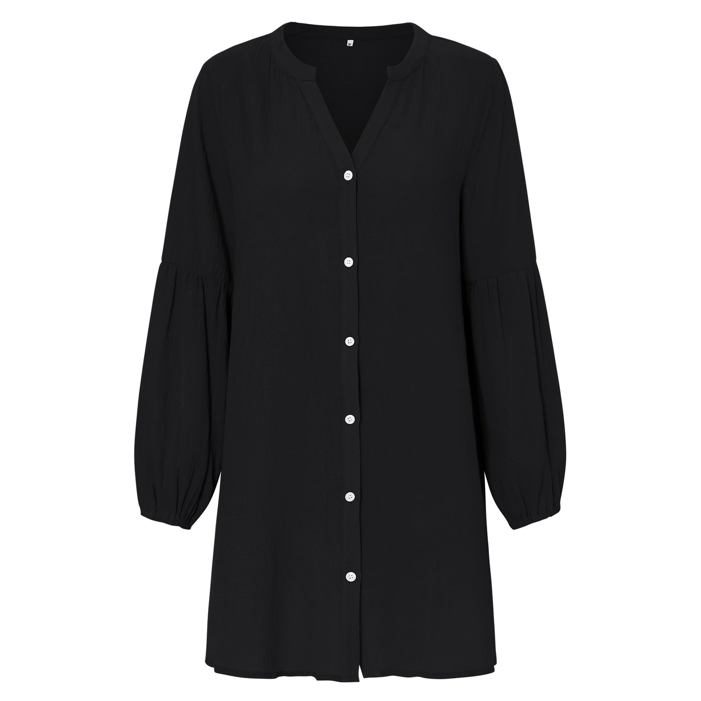 Women's Fashion Casual Mid Length Slim Fit Solid Color Shirt