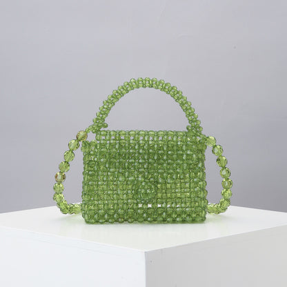 Diagonal Bag Female Cute Woven Ins Handmade Acrylic Mini