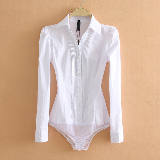 Women's Business Commute Professional One-piece Cotton Shirt