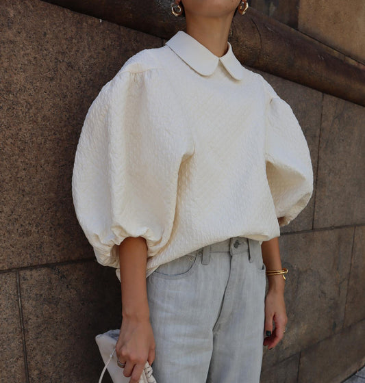 Chemise ample littéraire à grand revers pour femme