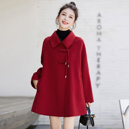 Women's Fashion Retro Loose Woolen Coat